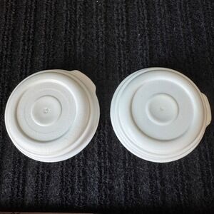 Rubbermaid "0" 0075 12 Round Plastic Replacement Lids White Set of 2